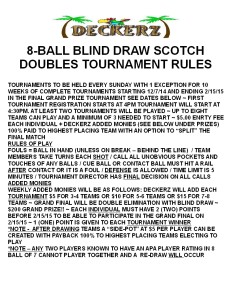 POOL TOURNEY RULES 2
